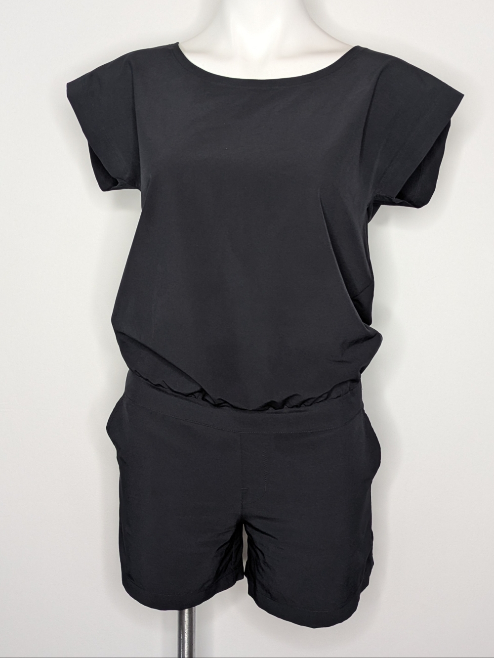 Lole Black Short Sleeve Athletic Exercise Workout Romper XS